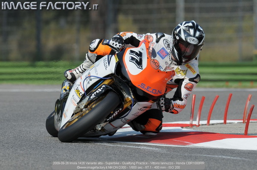 2009-09-26 Imola 1426 Variante alta - Superbike - Qualifyng Practice - Vittorio Iannuzzo - Honda CBR1000RR